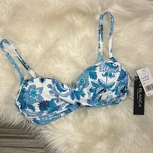 New! La Blanca Women's Santorini Sun Draped Wrap Front Bikini Top